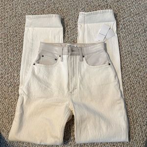 Leather and denim pant